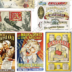 Vintage Drugstore Ads Collage Sheet