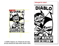 El Diablo Matchbox Label Rubber Stamp