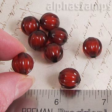 12mm Amber Brown Pumpkin Beads