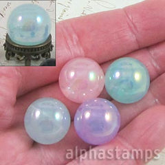 16mm Pastel Iridescent Round Bead Mix