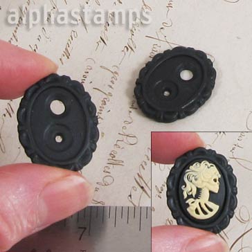 18x13mm Black Resin Cameo Setting