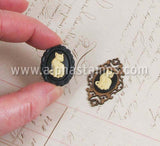 Black & Ivory Cat 18x13mm Cameo