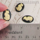 Black & Ivory Cat 18x13mm Cameo