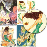 1950s Mermaids Collage Sheet