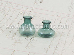 Petite Green Glass Bottle or Vase