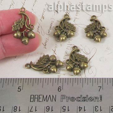 Double-Sided Bronze Acorns & Oak Leaf Pendant