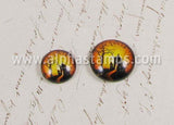 Haunted House Round Glass Cabochon - 14mm