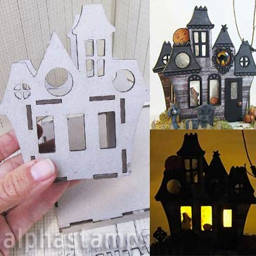 Tealight Haunted House Kit with Base