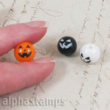 Set of 12mm Jack-o-Lantern Beads