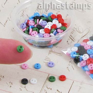 Tiny 4mm Round Buttons Mix