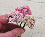 Tiny Paper Roses - Pink Cream Variegated