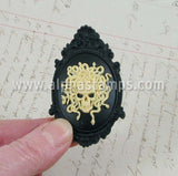 Fancy Victorian 40x30mm Black Cameo Setting