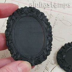 Scalloped 40x30mm Black Cameo Setting