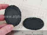 Scalloped 40x30mm Black Cameo Setting