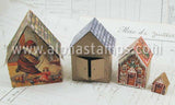 Tiny 3D House Ornaments - Set of 3