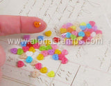 Multicolor 6mm Heart Buttons