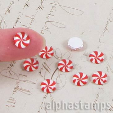 8mm Glass Peppermint Cabs