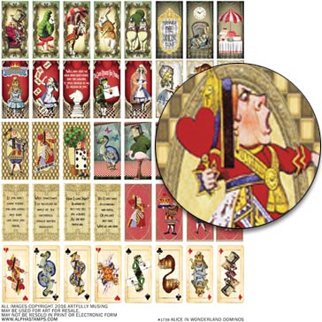 Alice in Wonderland Dominoes Collage Sheet