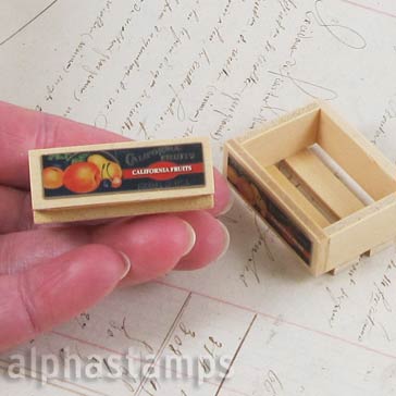 Empty Fruit Crate with Decal & Solid Sides