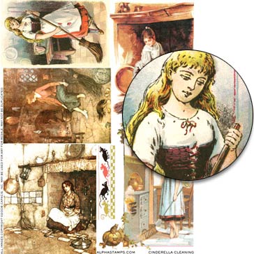 Cinderella Cleaning Collage Sheet