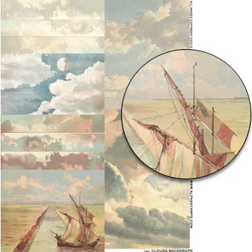 Clouds Backdrops Collage Sheet