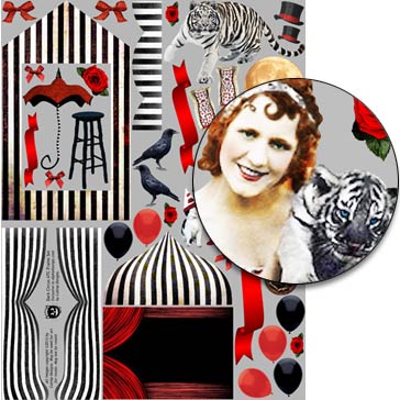Dark Circus ATC Frame Set Collage Sheet