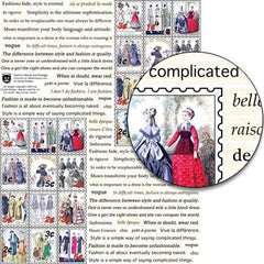 Fashion Words and Postage Collage Sheet