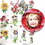 Flower Faces Collage Sheet