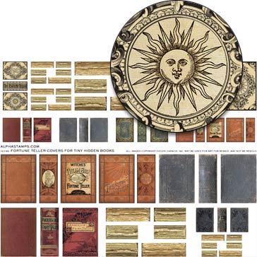 Fortune Teller Covers for Tiny Hidden Drawer Books Collage Sheet