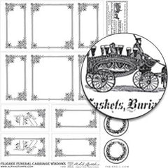 Filigree Funeral Carriage Windows Collage Sheet