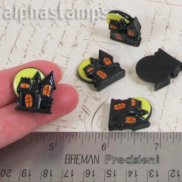 Black Haunted House Cabochon