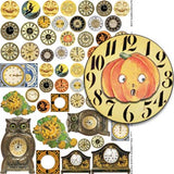 Halloween Clock Faces Collage Sheet