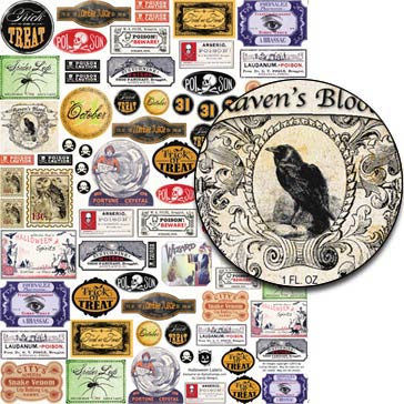 Halloween Labels Collage Sheet