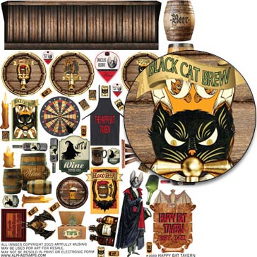 Happy Bat Tavern Collage Sheet