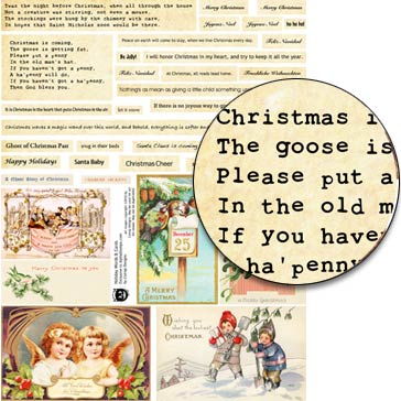 Holiday Words & Cards Collage Sheet