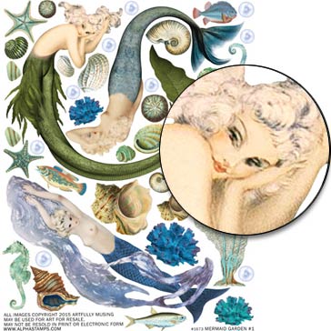 Mermaid Garden #1 Collage Sheet