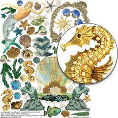 Mermaid Garden #3 Collage Sheet