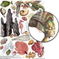 Mermaid Garden #4 Collage Sheet