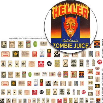 Mini Liquor Bottle Labels Half Sheet