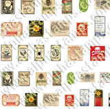 Mini Liquor Bottle Labels Half Sheet