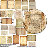 Books, Letters, Music & Parchment Collage Sheet