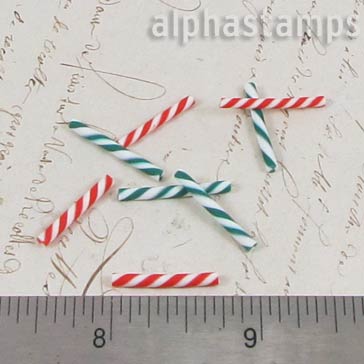 Red & Green Striped Candy Sticks