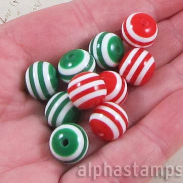 12mm Striped Beads