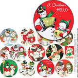 Retro Snowmen for Medium Tins Half Sheet