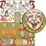 Reversible Clowns Collage Sheet