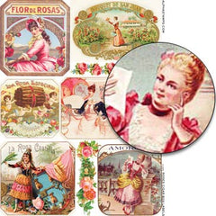 Roses Cigar Box Labels Collage Sheet