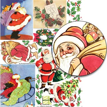 Santa Sleigh Collage Sheet