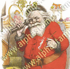 Santa on the Telephone Collage Sheet