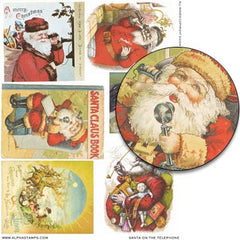 Santa on the Telephone Collage Sheet