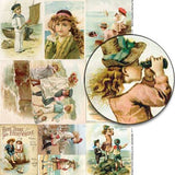 Seaside Victorian Children Collage Sheet